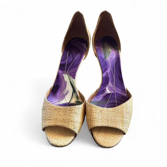 Kate Spade espadrille heels sz 7.5 B shoe resort brunch date pool beach - Picture 2 of 8